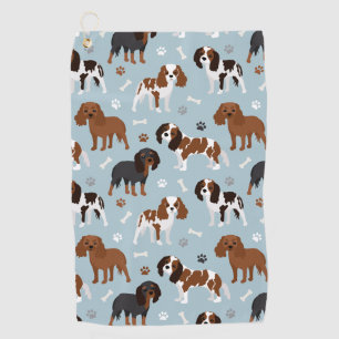 Serviette De Golf Cavalier King Charles Spaniel Paws and Bones