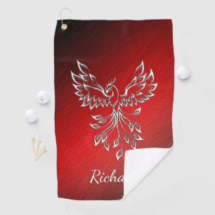Serviette De Golf Cendres noires rouges et Phoenix