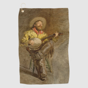Serviette De Golf Chanter Espagnol Cowboy à Banjo jouer à la chanson