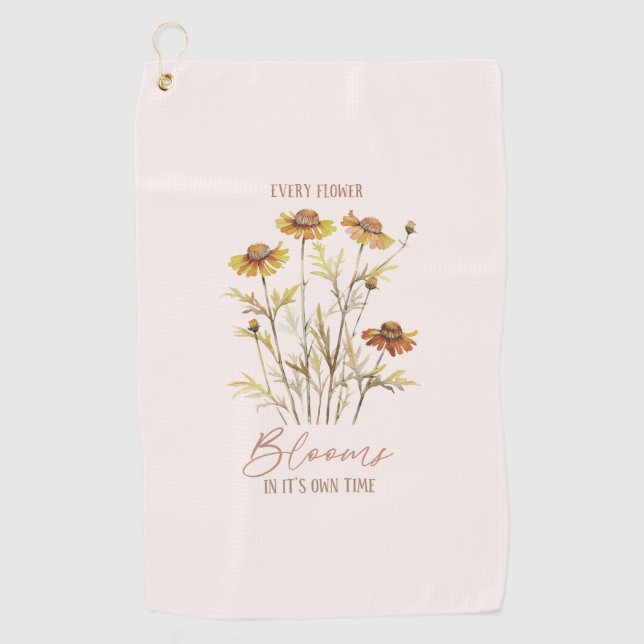 Serviette De Golf Chaque fleur fleurit dans son propre temps -Floral (Devant)