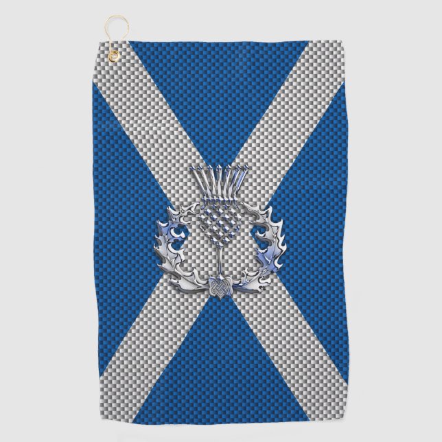 Serviette De Golf Chardon sur fibre de carbone imprimé sur le drapea (Devant)