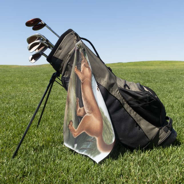 Serviette De Golf Chasse Cougar Personnalisée Cadeaux Camping Déco (Vert)