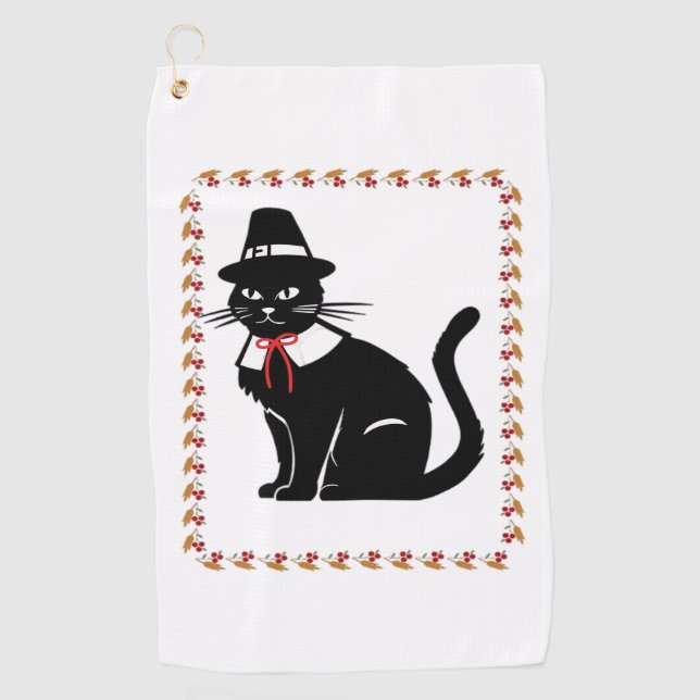 Serviette De Golf Chat de pèlerin T-shirt surdimensionné (Devant)