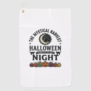 Serviette De Golf Chat d'Halloween Chats noirs Citrouilles Vintage D