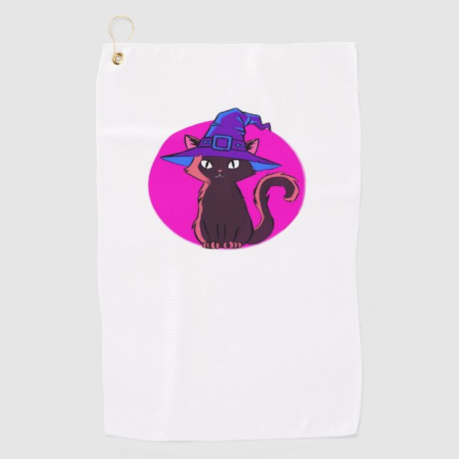Serviette De Golf Chat Halloween Cute T-Shirt surdimensionné (Devant)