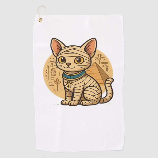 Serviette De Golf Chat maman mignonne - Art égyptien ancien T-Shi su (Devant)
