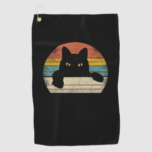 Serviette De Golf Chat noir style Vintage rétro - Chats Lover cadeau