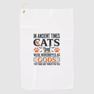Serviette De Golf Chats Anciens Drôles Adorés Comme Dieux Chemise Vi