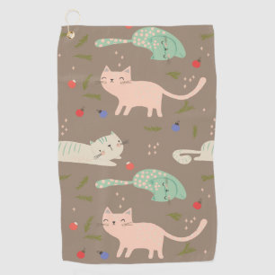 Serviette De Golf Chats de Noël mignons