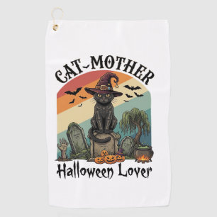 Serviette De Golf Chatte Mère Amoureuse d'Halloween Chapeau de Sorci