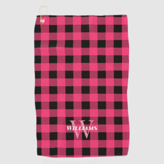 Serviette De Golf Chaud rose Buffalo Nom du contrôle et initiale