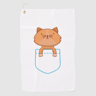 Serviette De Golf Chemise Chat - Chat en T-shirt Poche - Chat