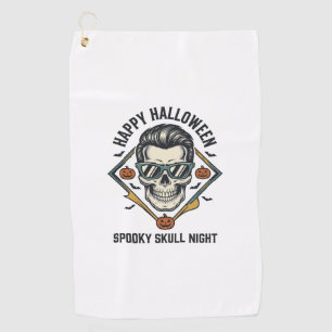 Serviette De Golf Chemise crâne Halloween Gravure vintage Graphique_
