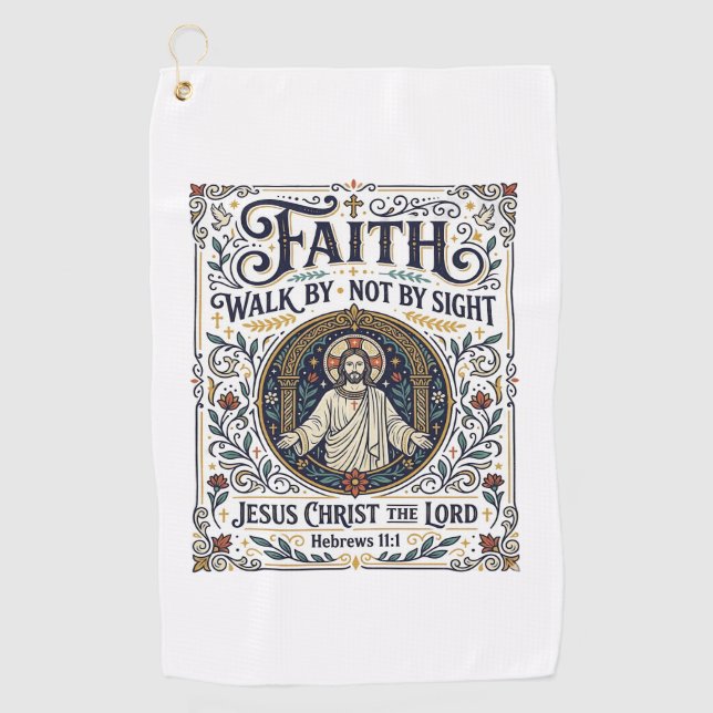 Serviette De Golf Chemise d'art d'écriture de journal de Bible de Jé (Devant)
