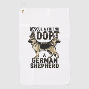 Serviette De Golf Chemise de Adoption de Berger Allemand Chien de Sa