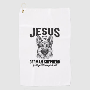 Serviette De Golf Chemise de berger allemand de foi pour l'amour des