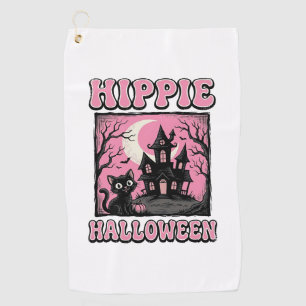 Serviette De Golf Chemise de chat de maison hantée vintage Halloween
