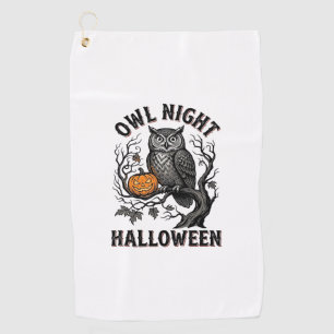 Serviette De Golf Chemise de chouette d'Halloween Vintage Party d'oi