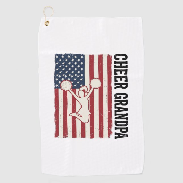 Serviette De Golf Chemise de conception de drapeau vintage patriotiq (Devant)