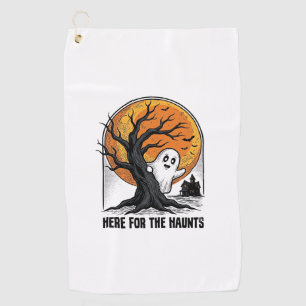 Serviette De Golf Chemise de fantôme d'Halloween Design de lune hant