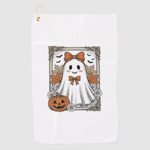 Serviette De Golf Chemise de fantôme Halloween mignonne avec gravure