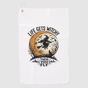 Serviette De Golf Chemise de sorcière vintage rétro Halloween sorciè