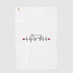 Serviette De Golf Chemise de style gravure battement de coeur de vac