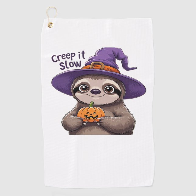 Serviette De Golf Chemise d'Halloween à sorcière mignonne - Creep It (Devant)
