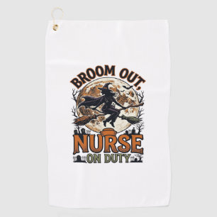 Serviette De Golf Chemise d'infirmière Halloween Dessin de balai de