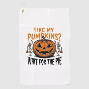 Serviette De Golf Chemise drôle de tarte d'Halloween squelette citro