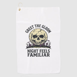 Serviette De Golf Chemise graphique de crâne de lune effrayante Hall