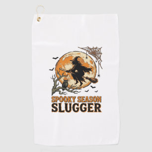 Serviette De Golf Chemise Halloween Baseball Sorcière Gravure Vintag