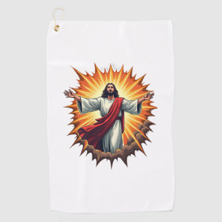 Serviette De Golf Chemise Jésus Victoire Éclat Gravure Vintage