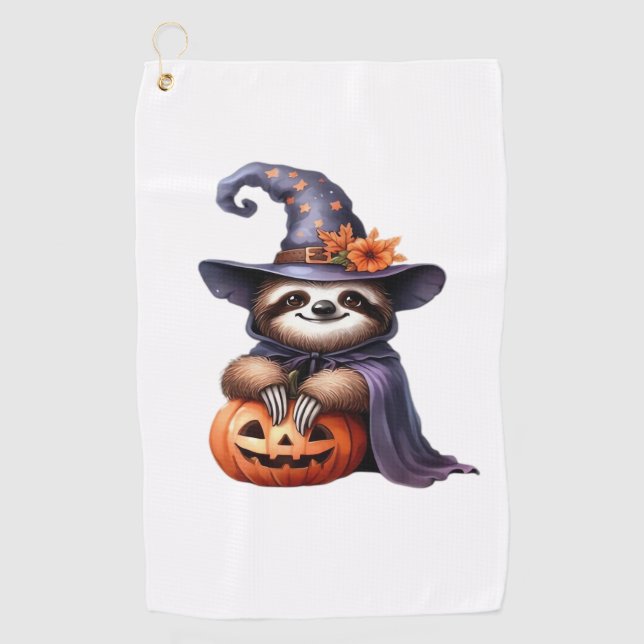 Serviette De Golf Chemise T classique Sloth Halloween (Devant)