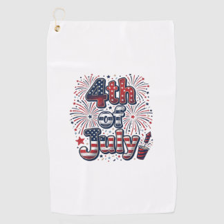 Serviette De Golf Chemise vintage feux d'artifice patriotique 4 juil