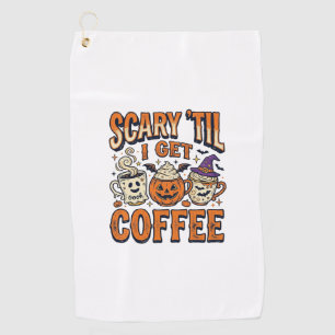 Serviette De Golf Chemise vintage Halloween Café Épouvantable jusqu'