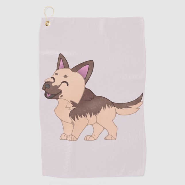 Serviette De Golf Chien berger allemand de Kawaii (Devant)
