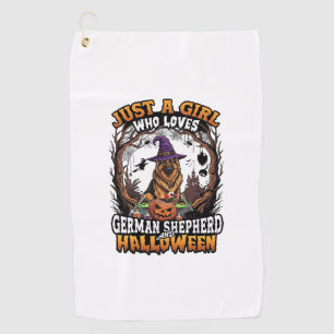 Serviette De Golf Chien berger allemand Halloween Chapeau de sorcièr