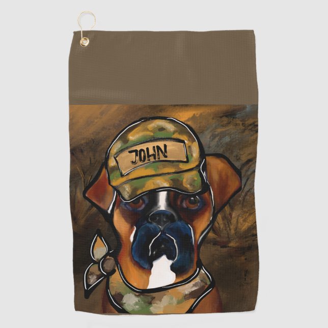 Serviette De Golf Chien Boxer (Devant)