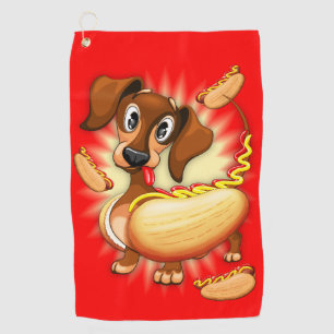 Serviette De Golf Chien chaud Dachshund