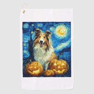 Serviette De Golf Chien Colley Rough Cute Halloween Jack O Lantern C