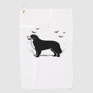 Serviette De Golf Chien de montagne bernois - Halloween Lune Silhoue