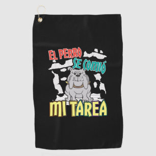 Serviette De Golf Chien Espagnol Ate My Homework - Perro Tarea