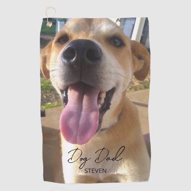 Serviette De Golf Chien Photo Chien Papa Personnalisé (Devant)