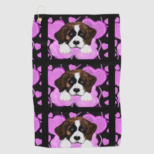 SERVIETTE DE GOLF CHIEN SAINT BERNARD 