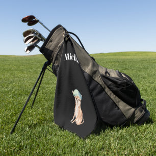 Serviette De Golf Chihuahua Chien noir personnel