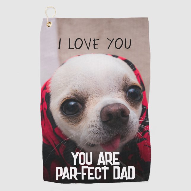 Serviette De Golf Chihuahua mignon Amour Par-fect Papa Texte personn (Devant)