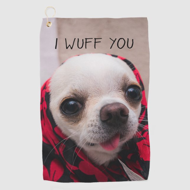 Serviette De Golf Chihuahua mignon Je vous jure que vous aimez Valen (Devant)