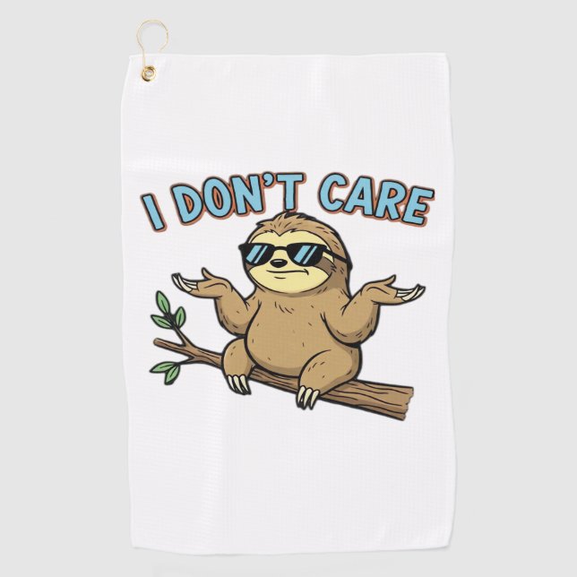 Serviette De Golf Chillin' Sloth Je ne me soucie pas Design Essentia (Devant)