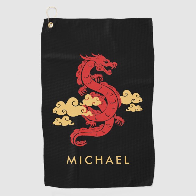 Serviette De Golf Chinois Lunar New Year Dragon 2024 Personnalisé (Devant)